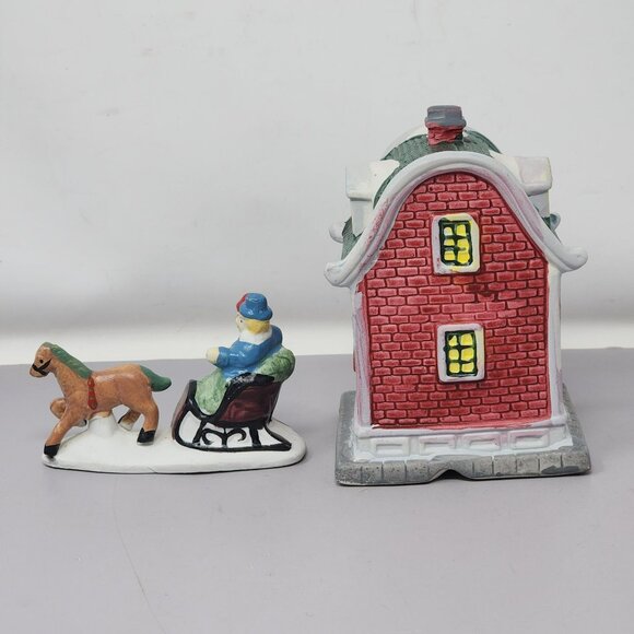 Vintage Christmas Village‎ Toy Shop & Santa Sleigh Figurines Holiday - Picture 3 of 11